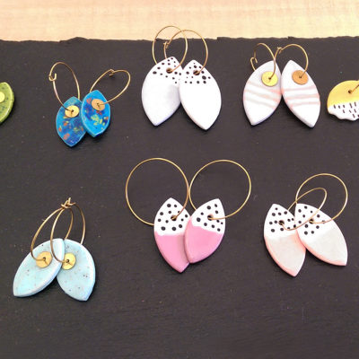 boucles d'oreilles en ceramique