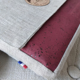 Pochette lin & liège avec bandoulière Made in Bassin d'Arcachon