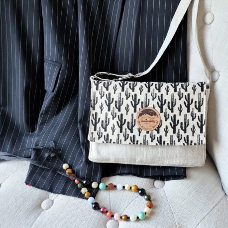 Pochette, imprimé cactus devant et dos