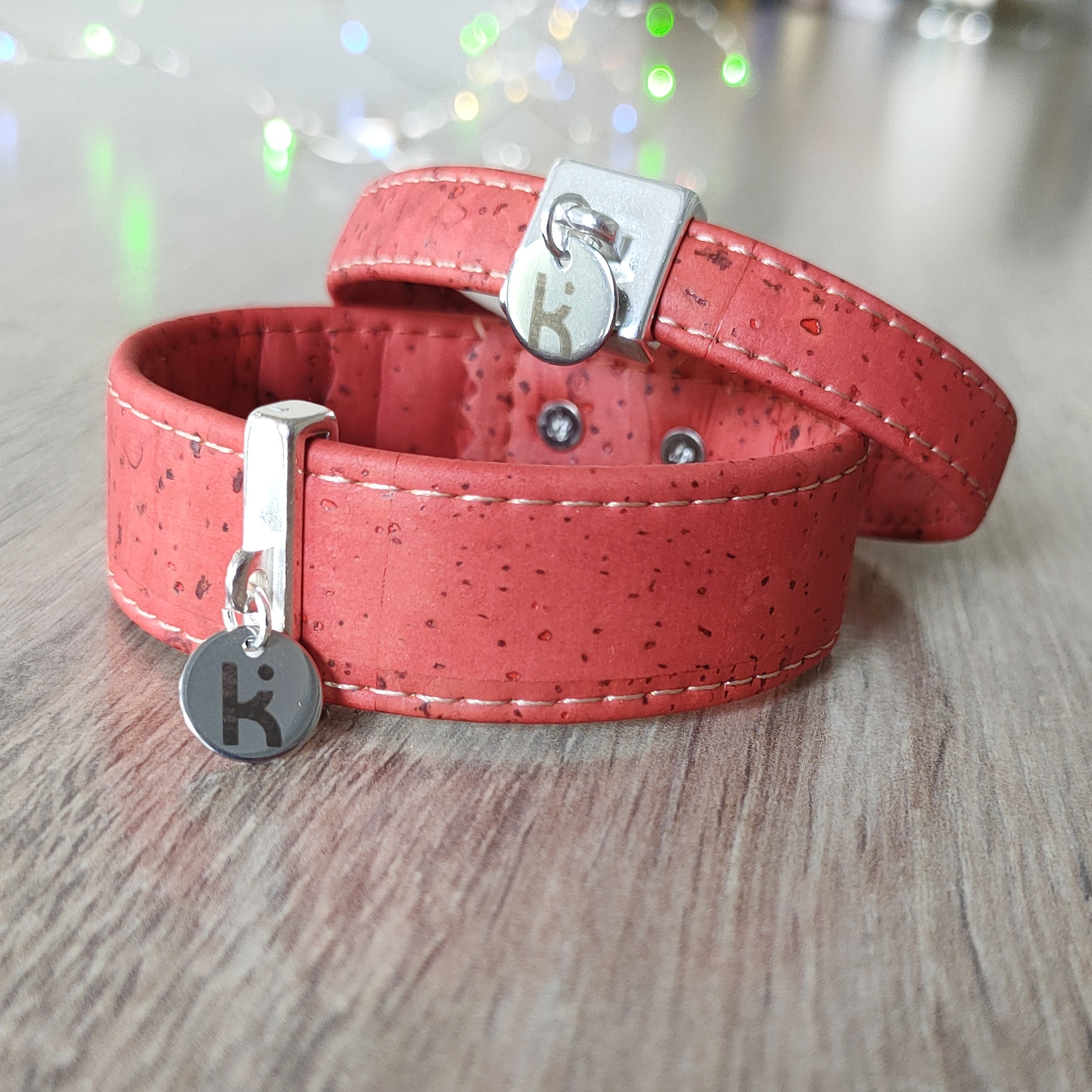 Bracelets Kuünu liège rouge