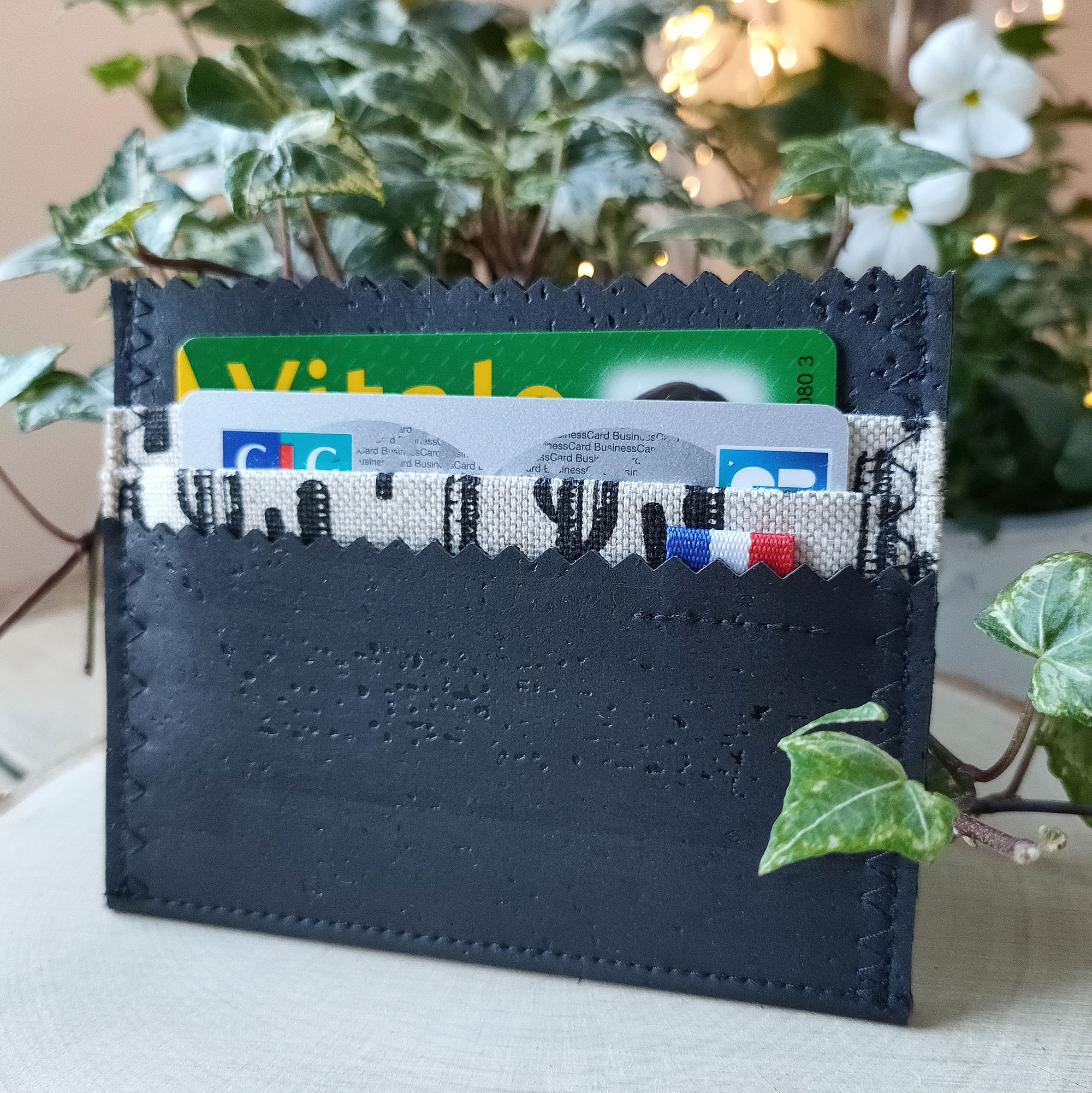 porte cartes cuir vegan liège