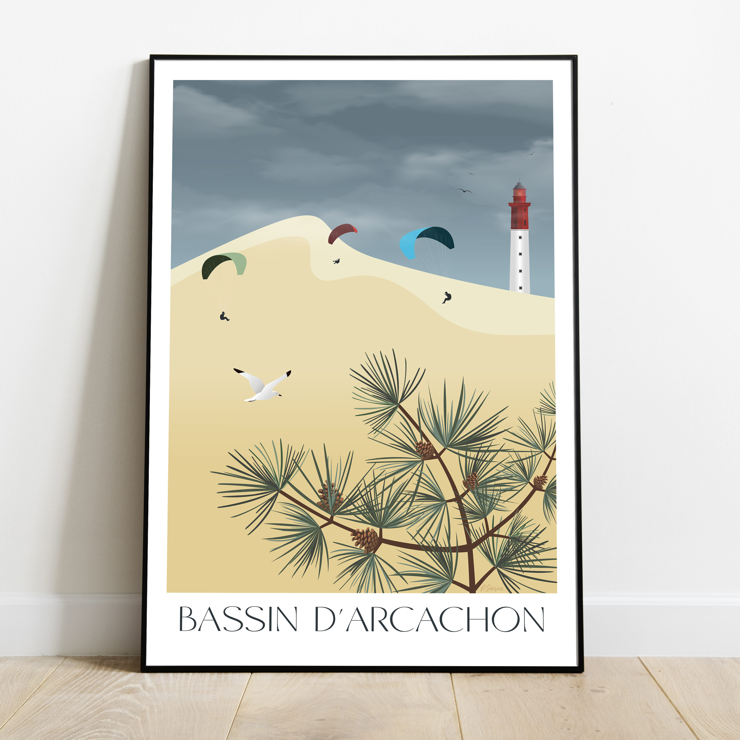 Affiche Parapentes sur la Dune du Pilat