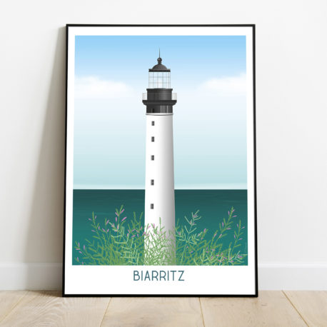 Poster affiche phare de biarritz