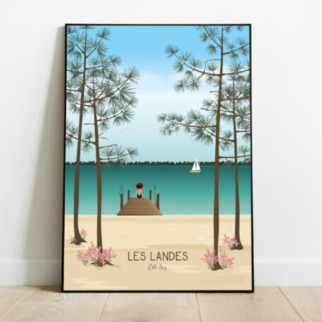 Affiche illustrée Landes de Gascogne