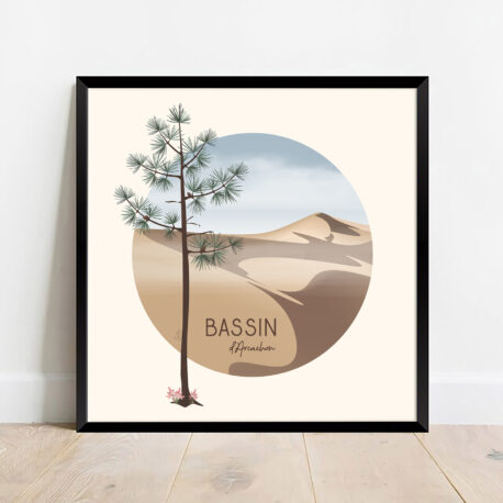 Affiche poster illustration Dune du Pilat