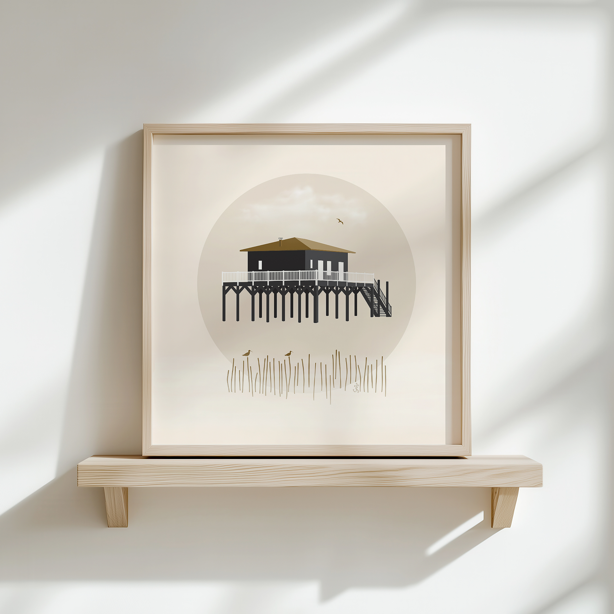 Cadre carré illustration Cabane tchanquée