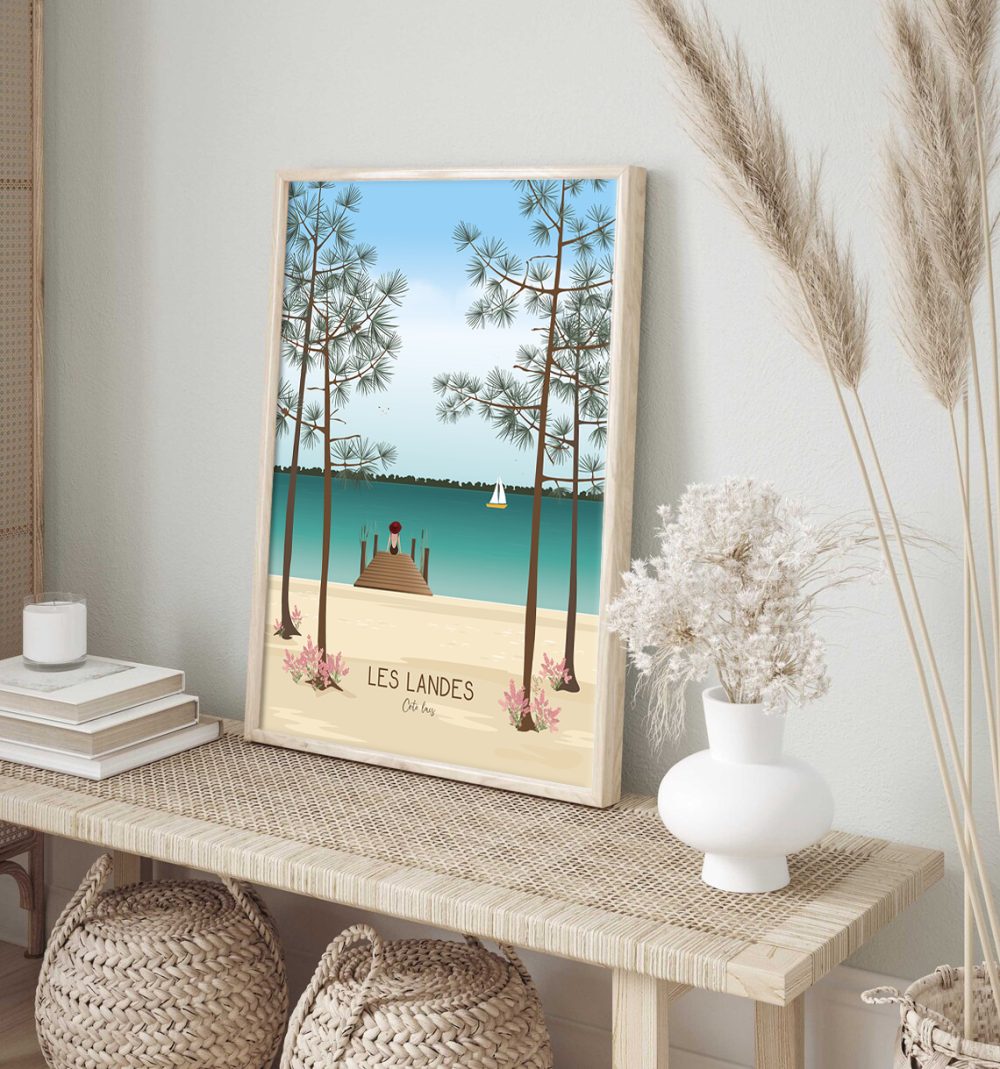 Affiche illustrée Landes de Gascogne