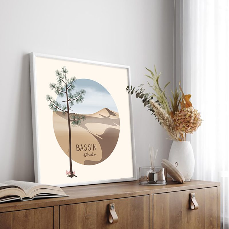 Affiche poster illustration Dune du Pilat