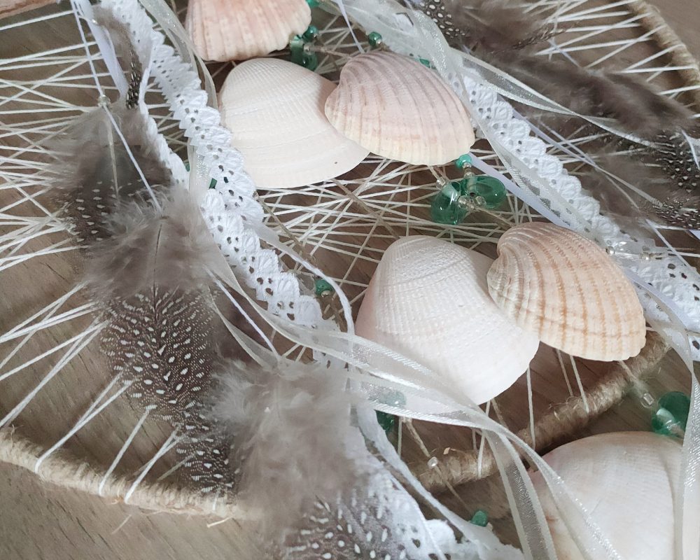 Attrape rêves coquillage bois flotté