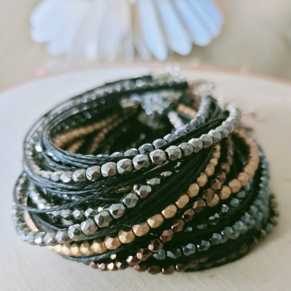 Bracelets vegan en fibres de lin