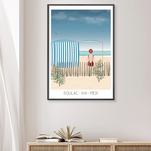 Affiche poster Soulac sur mer la baigneuse