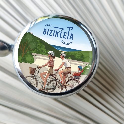 Illustration personnalisée pour sonnettes vélos, de l'Office de Tourisme de Bidart